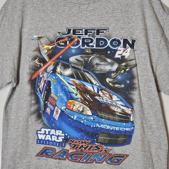 Vtg 1999 Jeff Gordon #24 Nascar + Star Wars Episode I Racing T-Shirt Sz L EUC - Picture 4 of 10